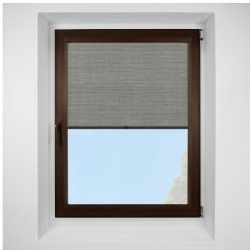 Hive Deluxe Blackout Steel Perfect Fit Pleated Blinds with Brown Frame