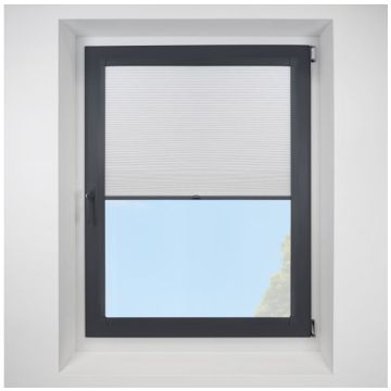 Hive Deluxe Blackout Swan Perfect Fit Pleated Blinds with Anthracite Frame