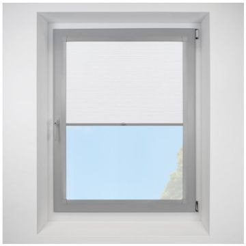 Hive Deluxe Blackout Swan Perfect Fit Pleated Blinds with Light Grey Frame