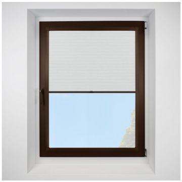 Hive Deluxe Dove Perfect Fit Pleated Blind With Dark Brown Frame