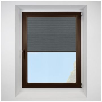 Hive Deluxe Onyx Perfect Fit Pleated Blind With Dark Brown Frame
