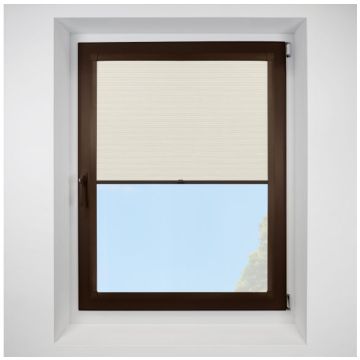 Hive Deluxe Oyster Perfect Fit Pleated Blind With Dark Brown Frame
