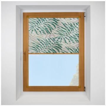 Hive Dolce Green Perfect Fit Pleated Blinds with Golden Oak Frame