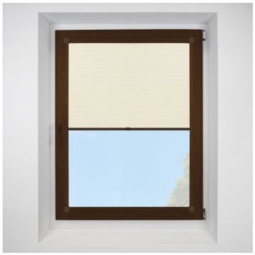 Hive Gratia Pearl Perfect Fit Pleated Blinds with Mahogany Frame