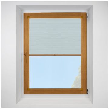 Hive Gratia Sky Perfect Fit Pleated Blinds with Golden Oak Frame