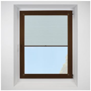 Hive Gratia Sky Perfect Fit Pleated Blinds with Mahogany Frame
