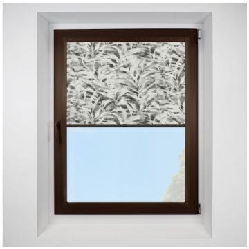 Hive Idole Grey Perfect Fit Pleated Blinds with Brown Frame
