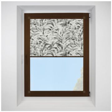 Hive Idole Grey Perfect Fit Pleated Blinds with Mahogany Frame