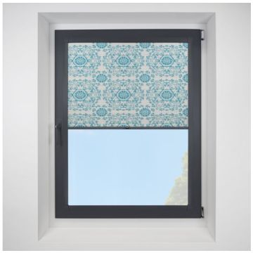 Hive Muse Blue Perfect Fit Pleated Blinds with Anthracite Frame