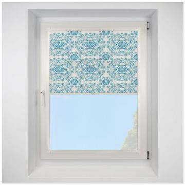 Hive Muse Blue Perfect Fit Pleated Blinds with Cream Frame