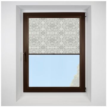 Hive Muse Grey Perfect Fit Pleated Blinds with Brown Frame