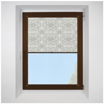 Hive Muse Grey Perfect Fit Pleated Blinds with Mahogany Frame