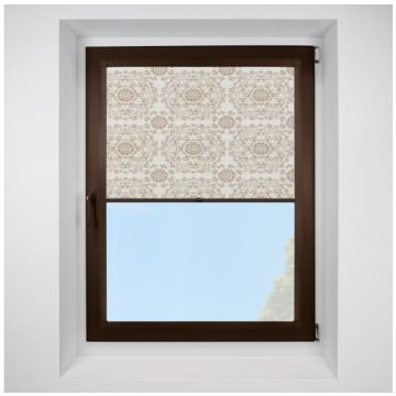 Hive Muse Neutral Perfect Fit Pleated Blinds with Brown Frame