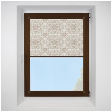 Hive Muse Neutral Perfect Fit Pleated Blinds with Mahogany Frame
