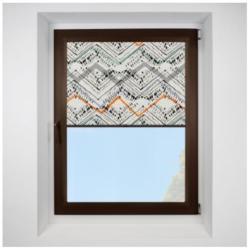 Hive Nirvana Black Perfect Fit Pleated Blinds with Brown Frame