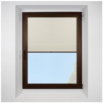 Hive Telia Oyster Perfect Fit Pleated Blinds with Brown Frame