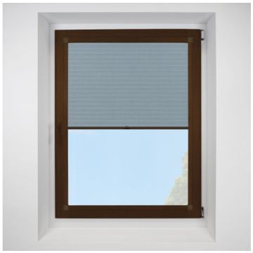 Hive Telia Sapphire Perfect Fit Pleated Blinds with Mahogany Frame
