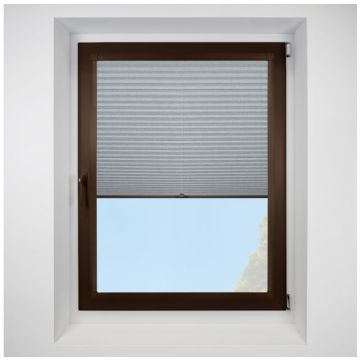 Argan Asc Eco Sky Perfect Fit Pleated Blinds with Brown Frame