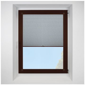 Argan Asc Eco Sky Perfect Fit Pleated Blinds with Mahogany Frame