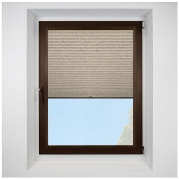 Cactus Asc Eco Light Oak Perfect Fit Pleated Blinds with Brown Frame