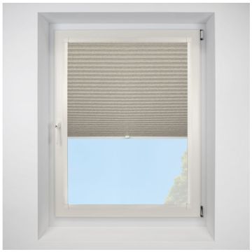 Cactus Asc Eco Stone Grey Perfect Fit Pleated Blinds with Cream Frame