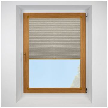 Cactus Asc Eco Stone Grey Perfect Fit Pleated Blinds with Golden Oak Frame