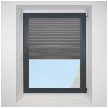 Hemp Asc Ebony Perfect Fit Pleated Blinds with Anthracite Frame