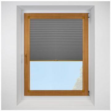 Hemp Asc Ebony Perfect Fit Pleated Blinds with Golden Oak Frame