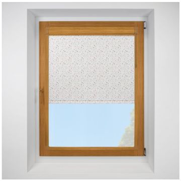 Cotton Flower Blush Perfect Fit Chain Operated Roller Blind with Golden Oak Frame