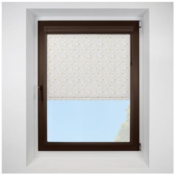 Cotton Flower ochre Perfect Fit RollerPleated Blind