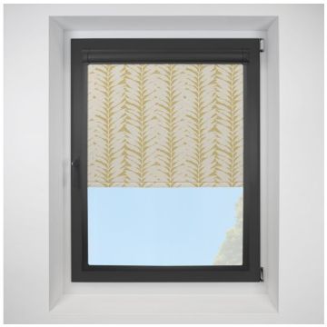 Acacia Blackout Caraway Perfect Fit Roller Motorised Blind with Black Frame