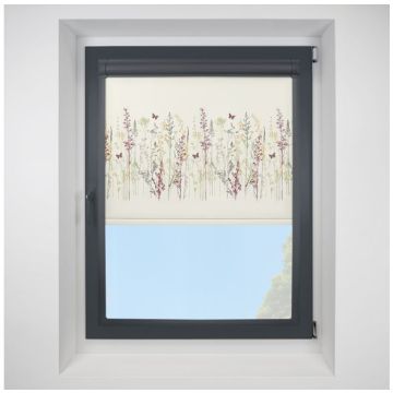 Algarve Autumn Perfect Fit Roller Motorised Blind with Anthracite Frame