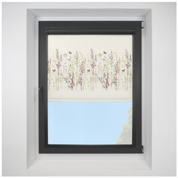 Algarve Autumn Perfect Fit Roller Motorised Blind with Black Frame
