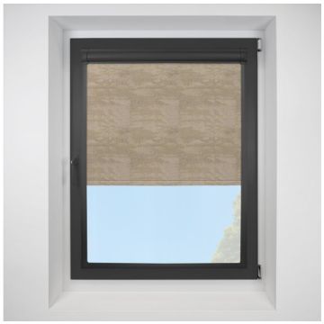 Argent Blackout Gold Perfect Fit Roller Motorised Blind with Black Frame