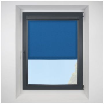 Atlantex ASC Dark Blue Perfect Fit Roller Motorised Blind with Anthracite Frame
