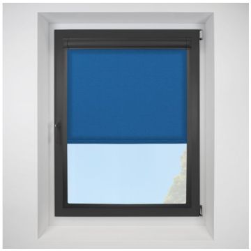 Atlantex ASC Dark Blue Perfect Fit Roller Motorised Blind with Black Frame