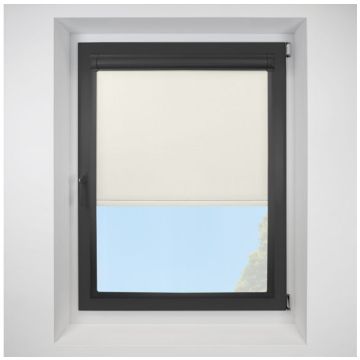 Atlantex ASC White Perfect Fit Roller Motorised Blind with Black Frame