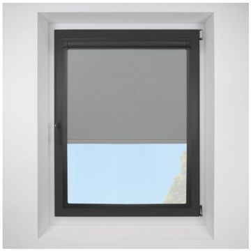 Atlantex Pewter Perfect Fit Roller Motorised Blind with Black Frame