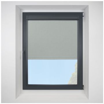 Atlantex Silver Perfect Fit Roller Motorised Blind with Anthracite Frame