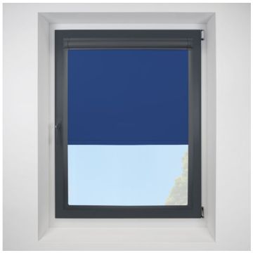 Banlight Duo FR Glacier Blue Perfect Fit Roller Motorised Blind with Anthracite Frame