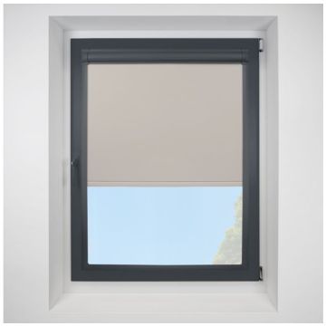 Banlight Duo FR Pearl Perfect Fit Roller Motorised Blind with Anthracite Frame