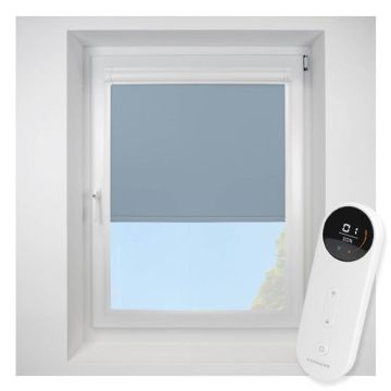 Banlight Duo FR Smokey Blue Perfect Fit Roller Motorised Blind