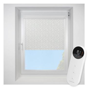 Cotton Flower Mineral Perfect Fit Roller Motorised Blind