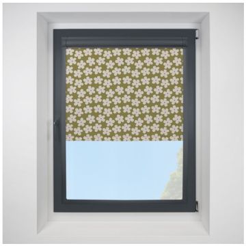 Daisy Blackout Khaki Perfect Fit Roller Motorised Blind with Anthracite Frame