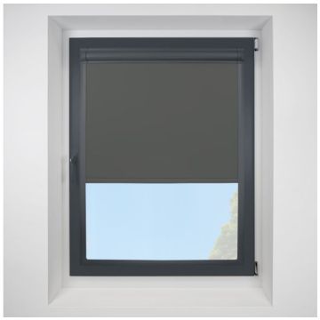Ex Lite Blackout Anthracite Perfect Fit Roller Motorised Blind with Anthracite Frame