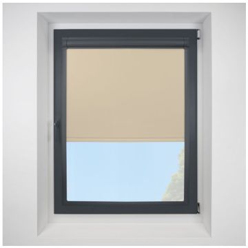 Ex Lite Blackout Cream Perfect Fit Roller Motorised Blind with Anthracite Frame