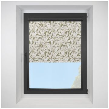 Fiji Green Perfect Fit Roller Motorised Blind with Black Frame