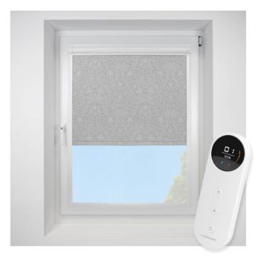 Florence Blackout Cathedral Grey Perfect Fit Roller Motorised Blind