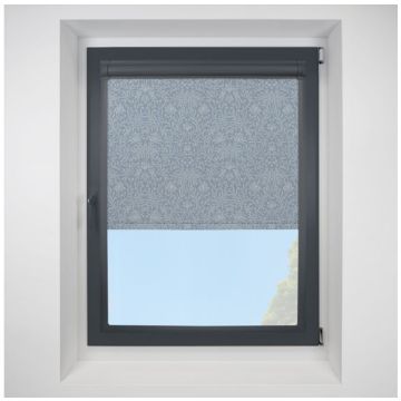 Florence Blackout Persian Blue Perfect Fit Roller Motorised Blind with Black Frame
