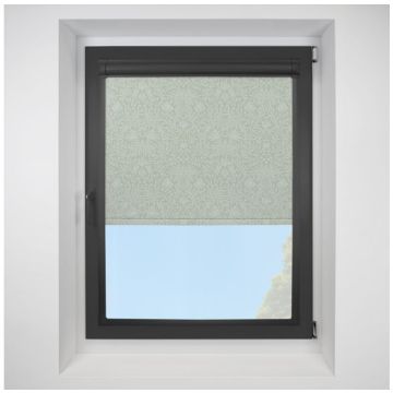 Florence Blackout Topiary Perfect Fit Roller Motorised Blind with Black Frame